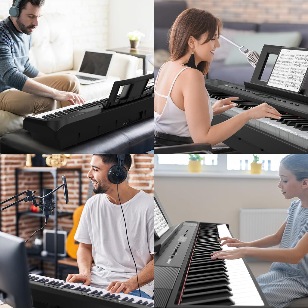 88-Key Weighted Hammer Action Digital Piano with Stand, Headphones, Carrying Case & Power Adapter D138