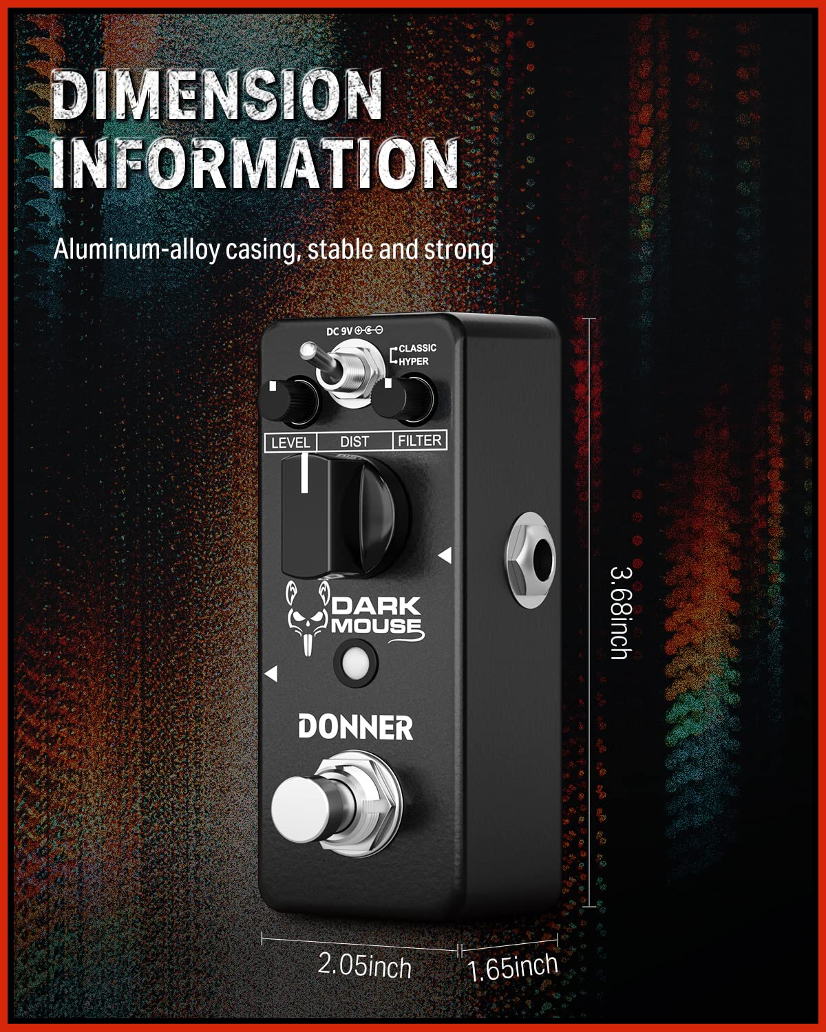 Dark Mouse Distortion Pedal for Electric Guitar M62588