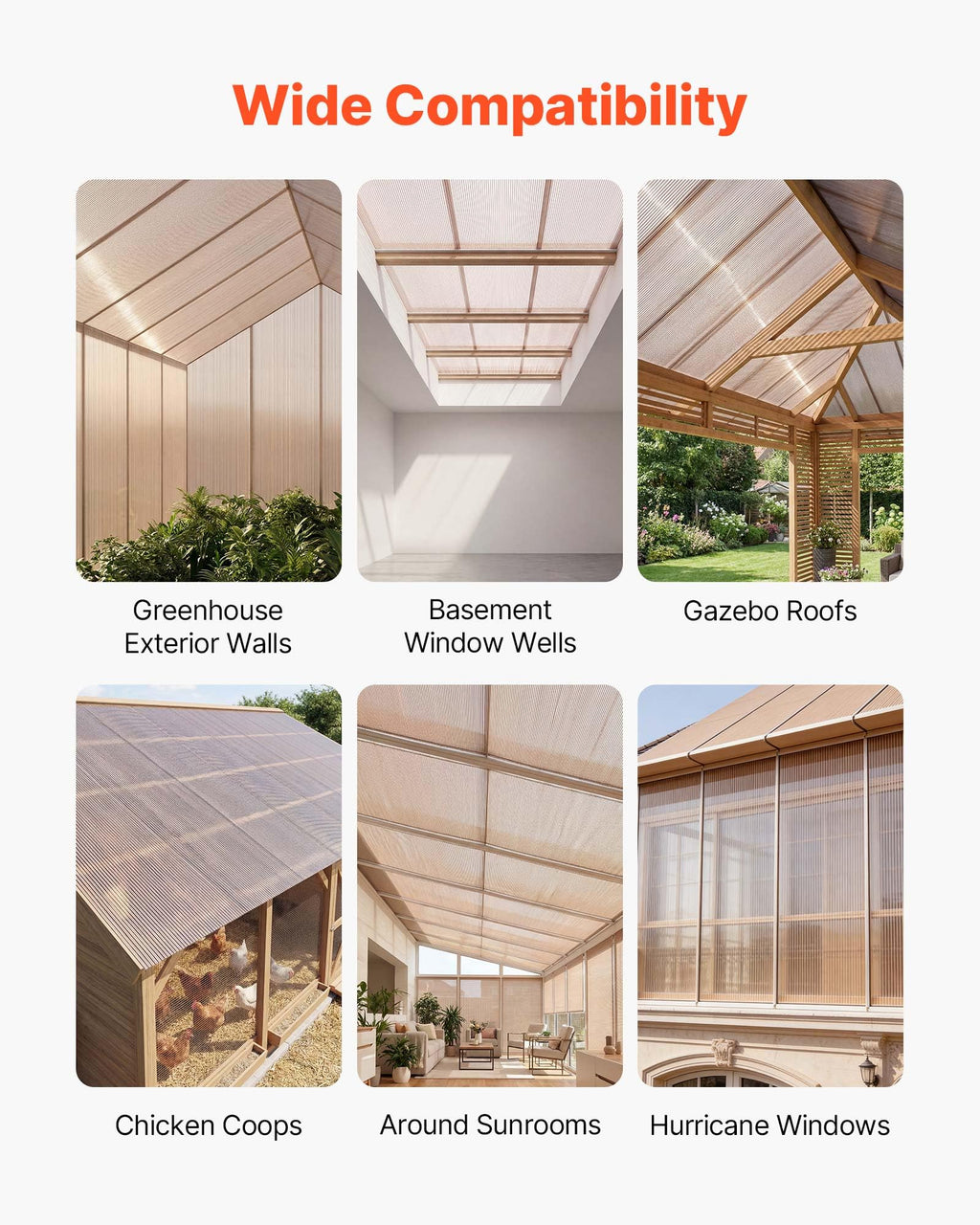 12Pcs Polycarbonate Roofing Panels Double Layer C80426