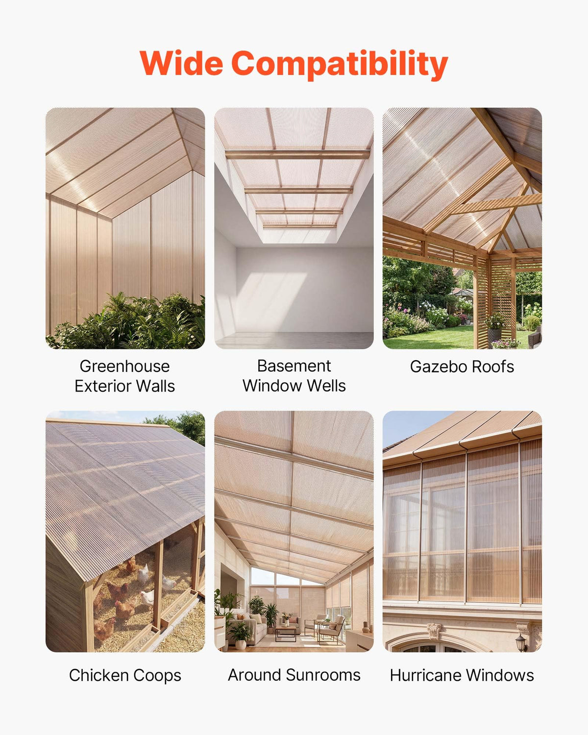 12Pcs Polycarbonate Roofing Panels Double Layer C80426
