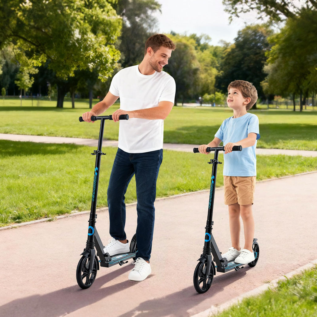 Kick Scooter, 2-Wheel Adjustable Height Folding with Anti-Slip Deck & Light-Up Wheels X1824