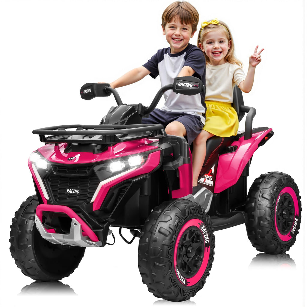 24V Kids ATV Four Wheeler with EVA Tires, 2 Seater, 800W Motors, Remote Control, Pink W606050