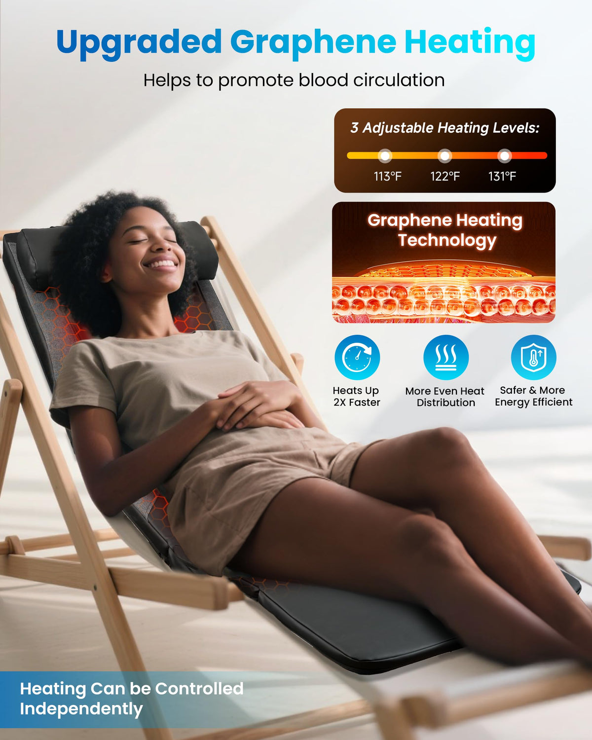 Graphene Heating Full Body Massage Mat with Heat N263913