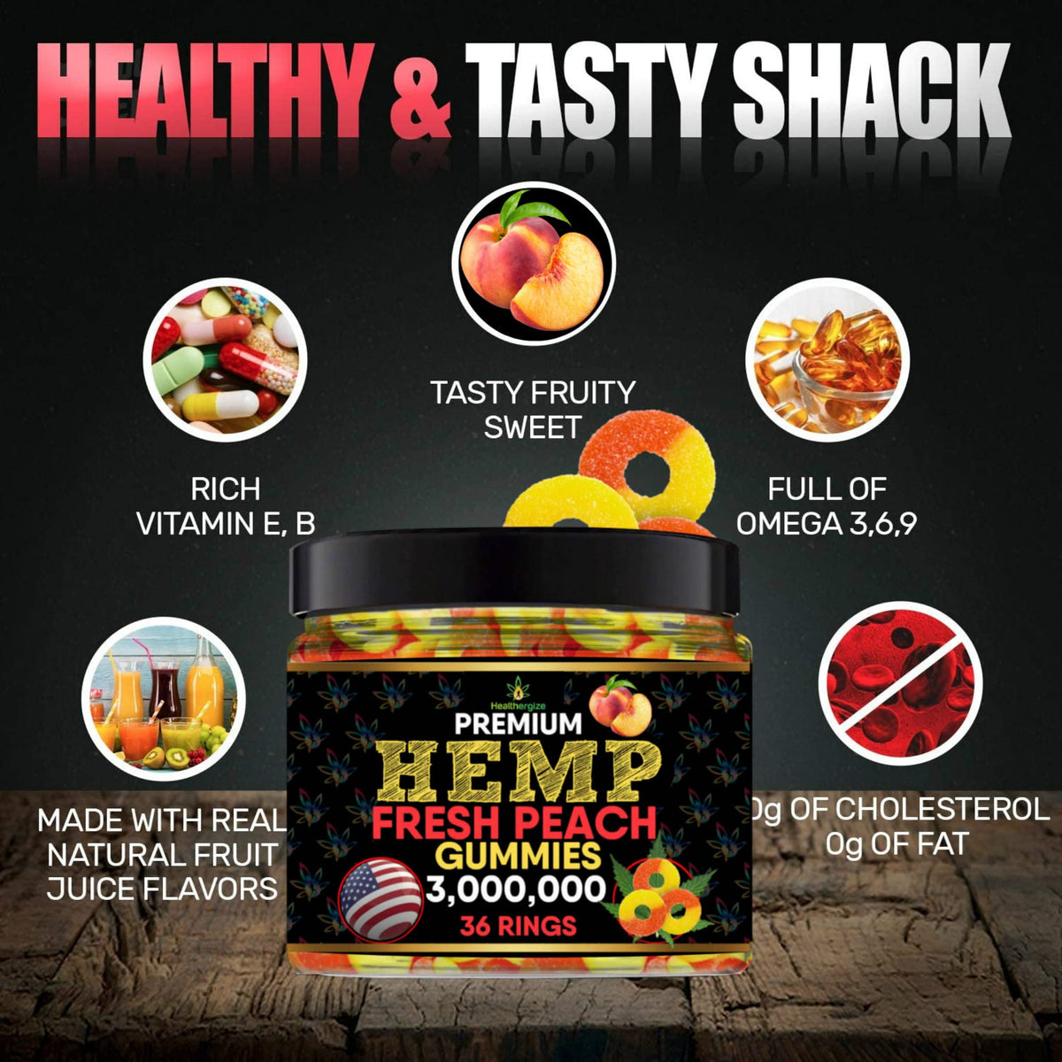 Hemp Gummies Peach Rings C80002