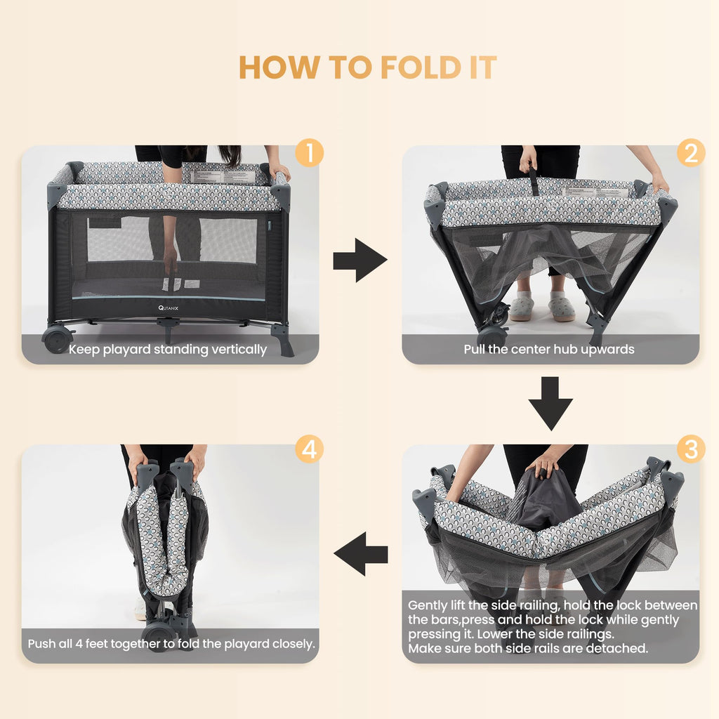 5 in 1 Foldable Baby Crib Playpen M351698