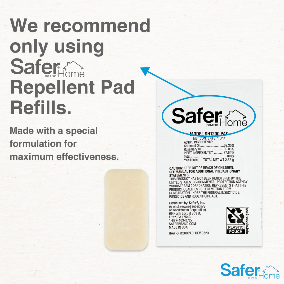 Natural Mosquito Repellent Refills 4 Pads I96173