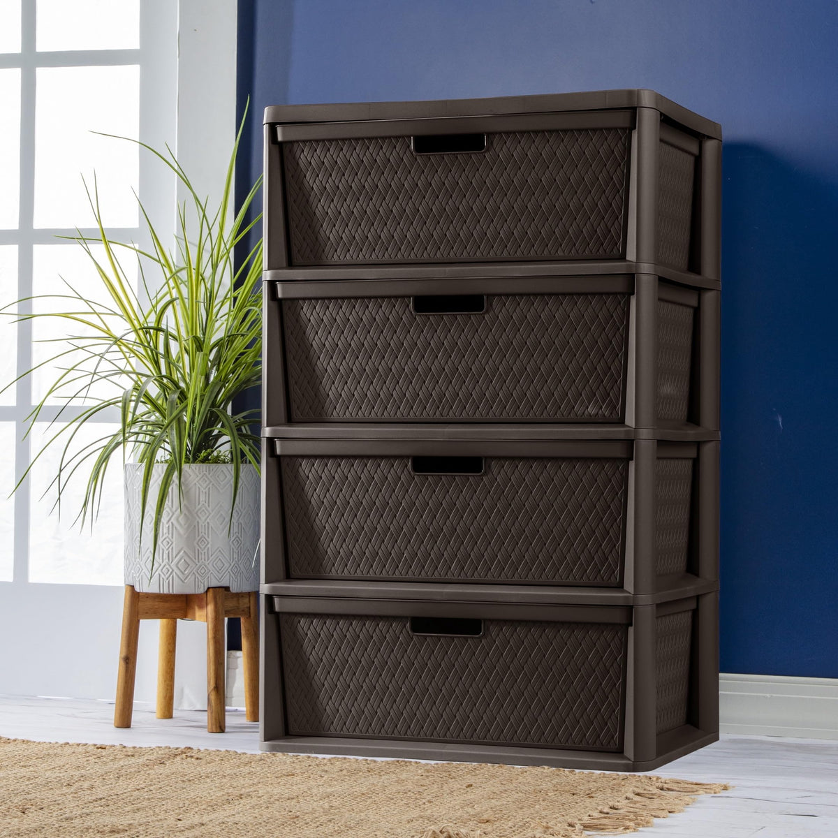 4 Drawer Brown Storage Tower M249