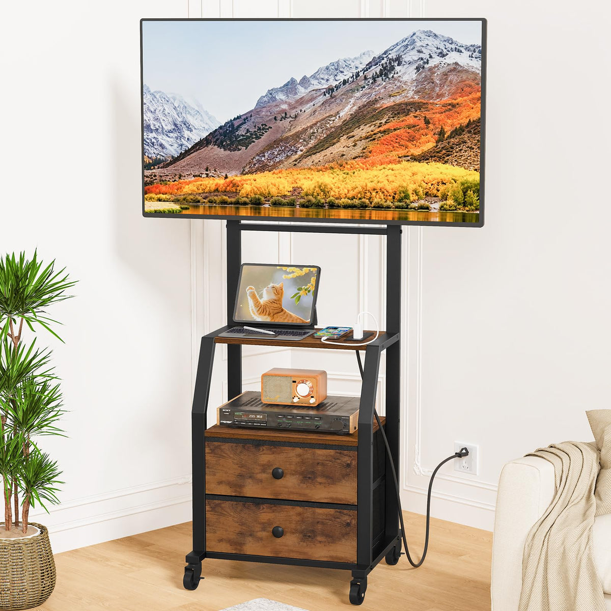 Rolling TV Stand for 32-55 Inch TVs J908741
