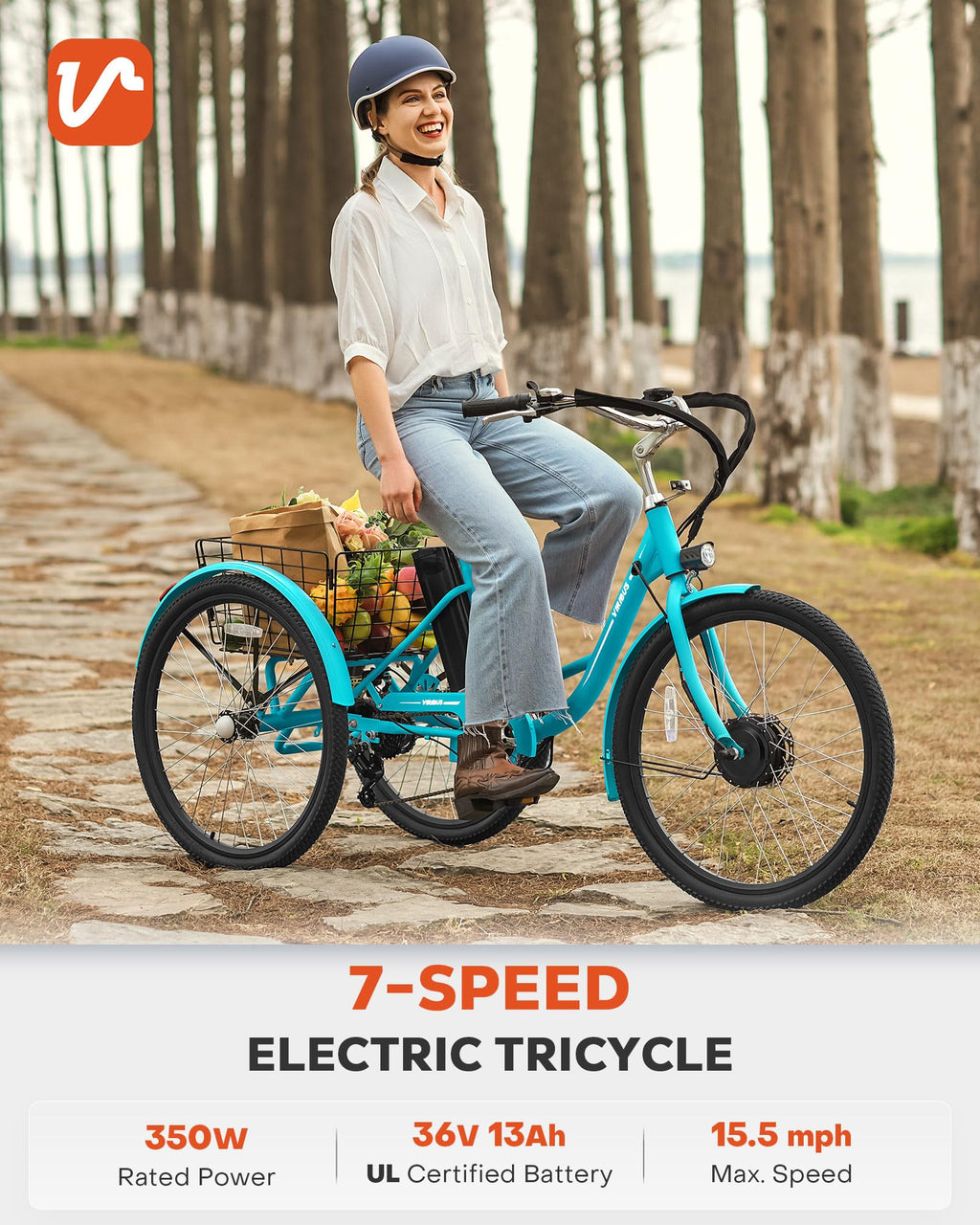 26 in 7 Speed Electric Trike with 36V 13Ah Battery G10526
