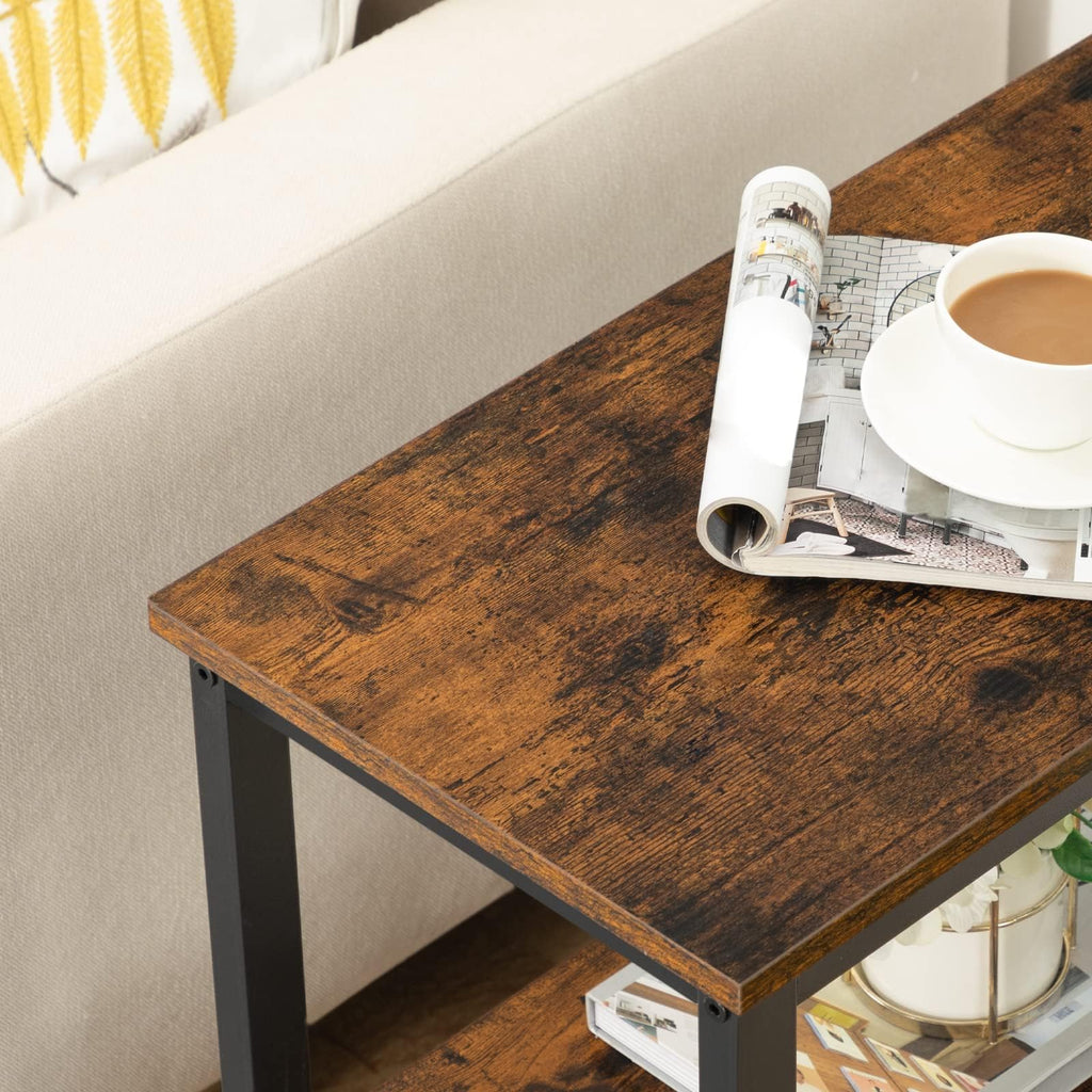 Rustic Brown and Black 3-Tier End Table F96233