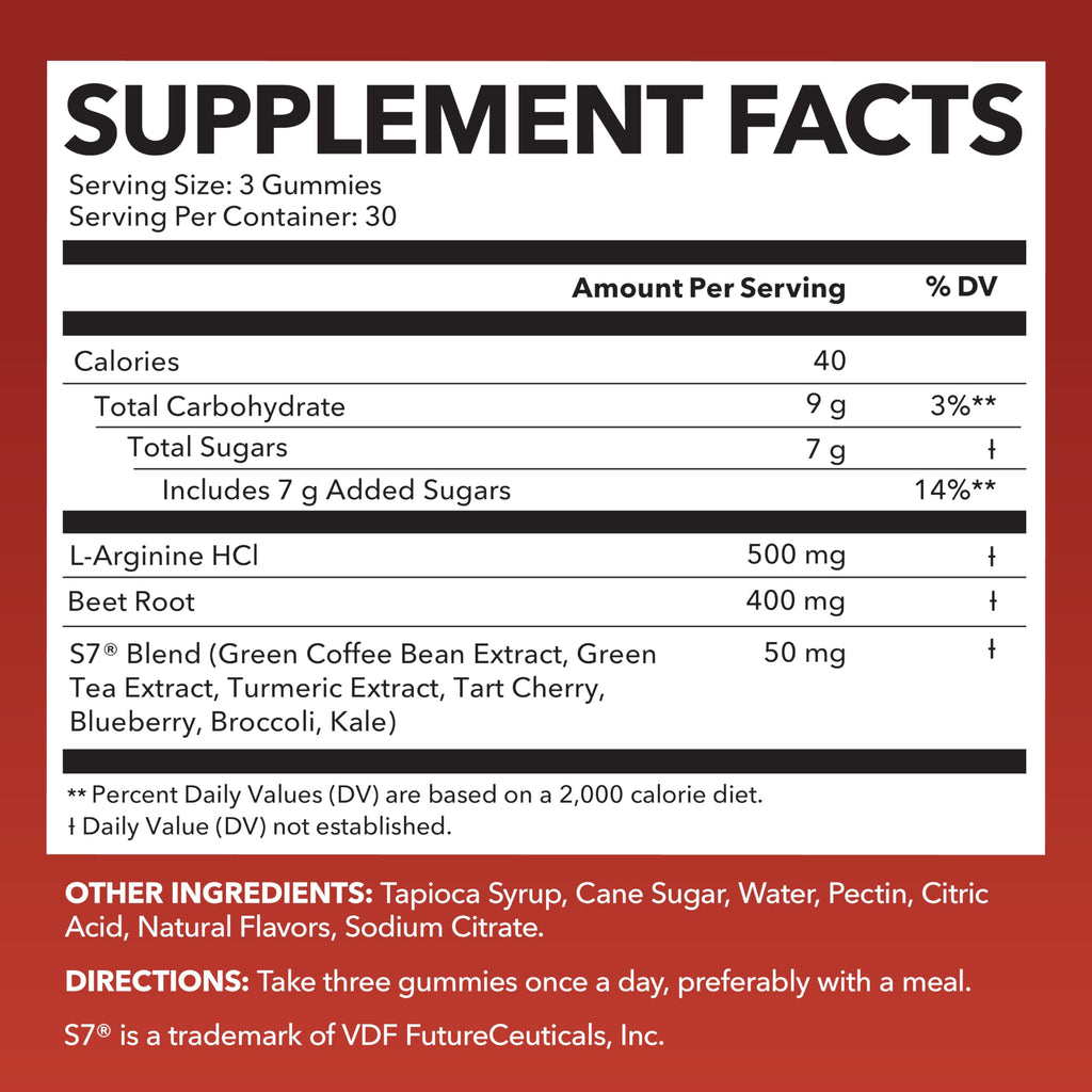 Beet Root Gummies with L-Arginine, 90 Count Z931