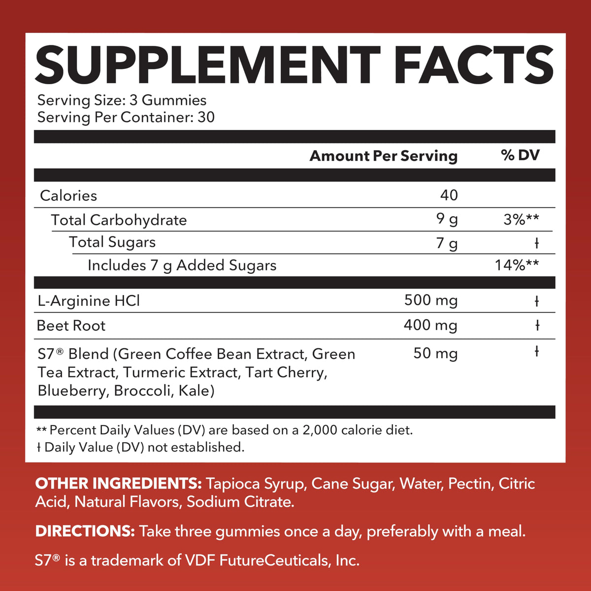 Beet Root Gummies with L-Arginine, 90 Count Z931