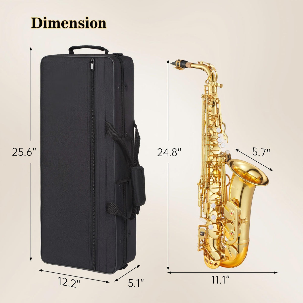 Alto Saxophone Copper Body Electroplated Gold Finish T722