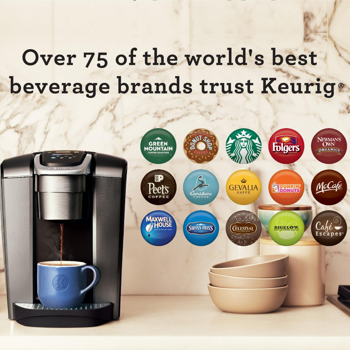 Single Serve K-Cup Pod Coffee Maker, 8 to 12oz Brew Size, Programmable E6976