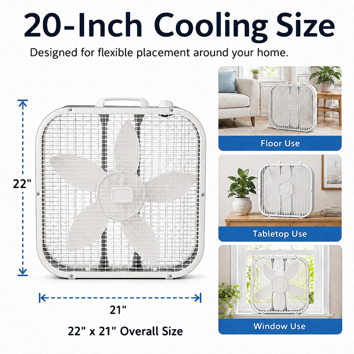 20 Inch 3-Speed Box Fan I141906