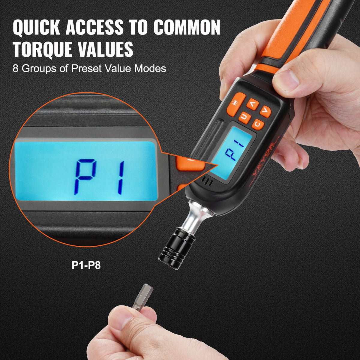 1/4" Drive Digital Torque Screwdriver with LCD, Bits & Case P797146