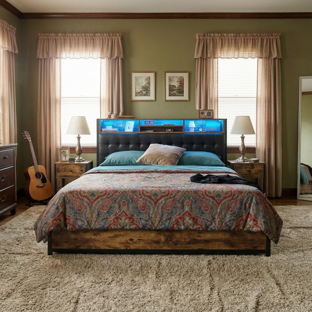 King Bed Frame with 4 Drawers D33302