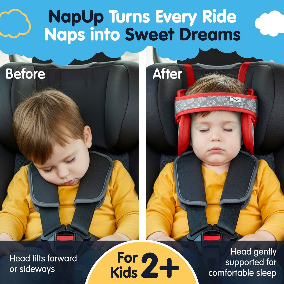 Car Seat Head Support for Toddler Red T120178