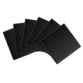 White Stitched Dual Sided Leather Coasters Set of 6 X1542
