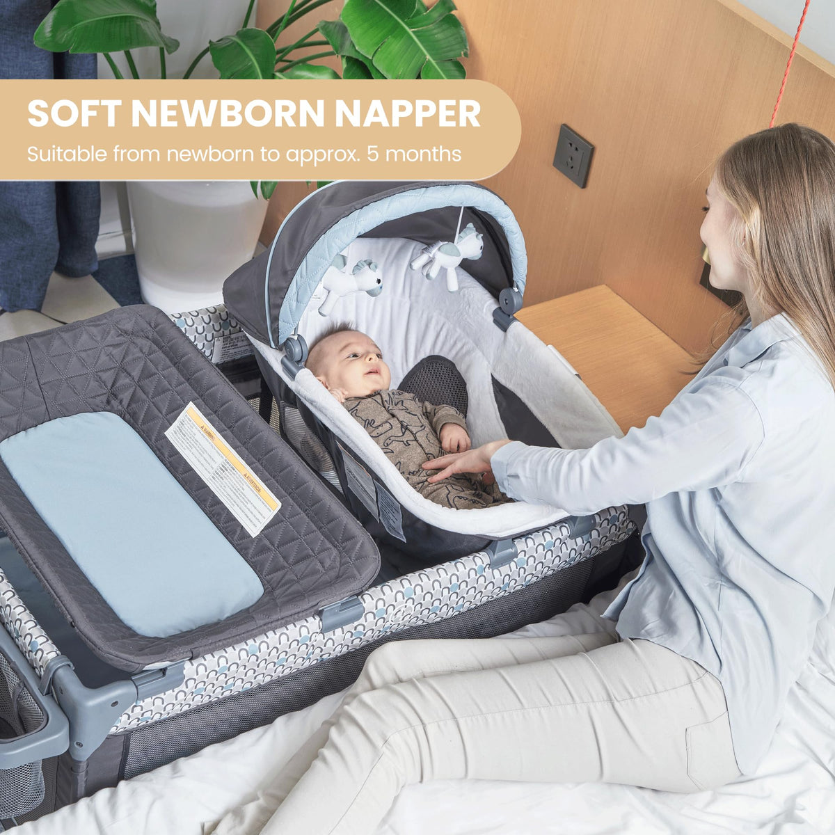 5 in 1 Foldable Baby Crib Playpen M351698