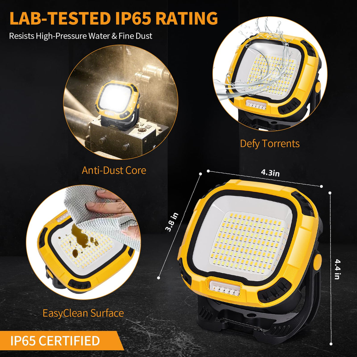 6000mAh Magnetic Rechargeable Work Light 4000 Lumen IP65 I843