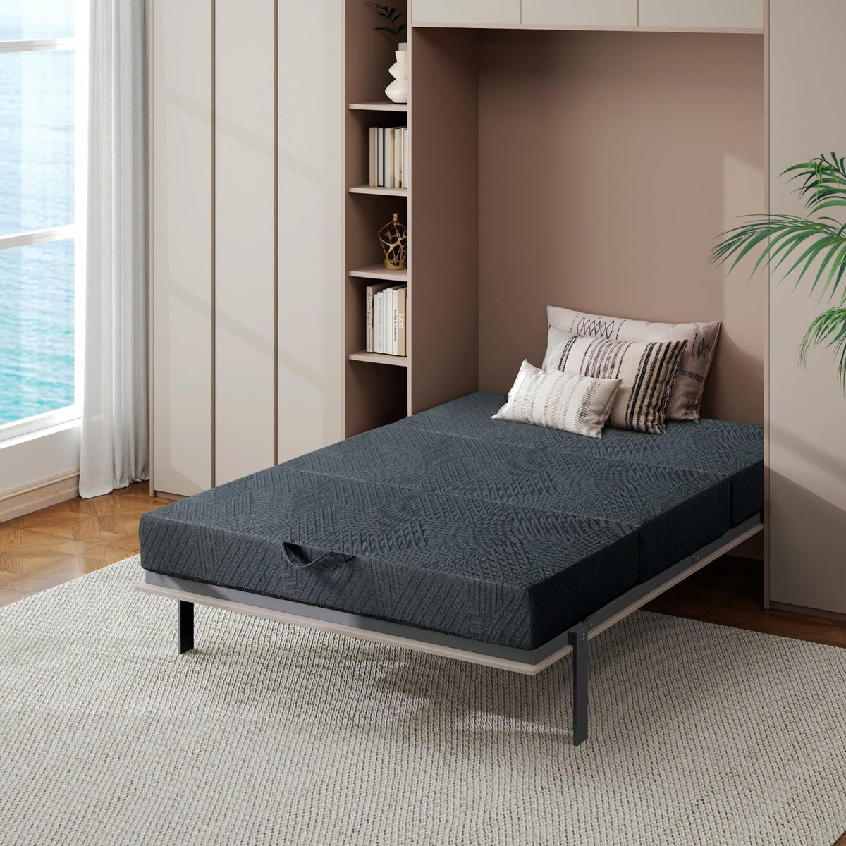 6 Inch Foldable Memory Foam Mattress Queen Size K48106
