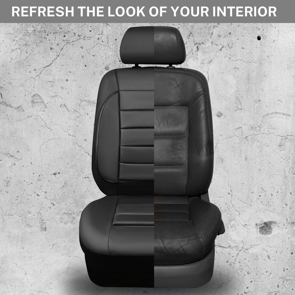Leather Seat Covers Full Set Water Resistant 3D Foam Back Support 5 Seat Covers C336