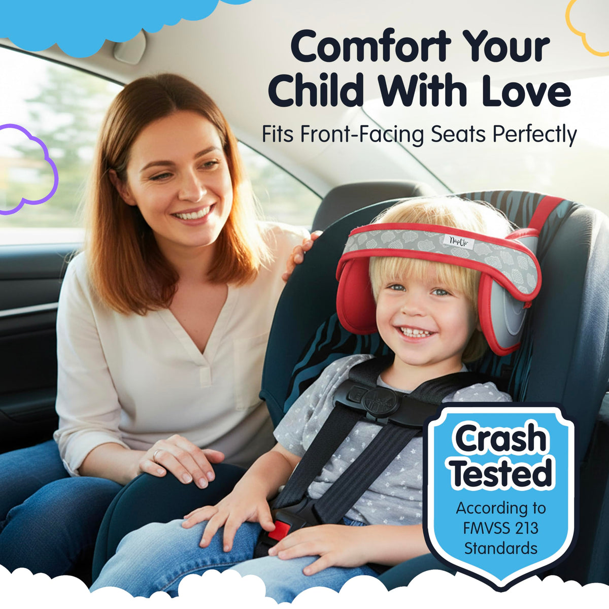 Car Seat Head Support for Toddler Red T120178