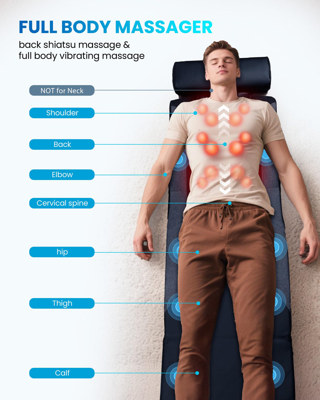 Graphene Heating Full Body Massage Mat with Heat N263913