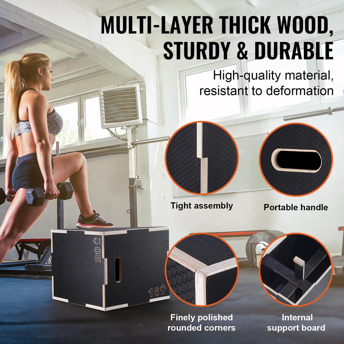 3 in 1 Wood Plyometric Jump Box S936