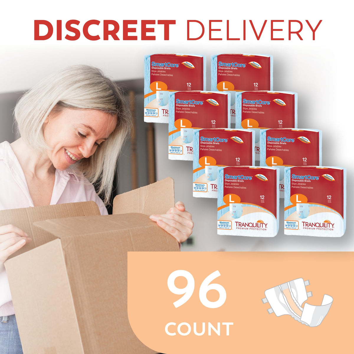Adult Diapers with Tabs, Large, 12 Ct S35100