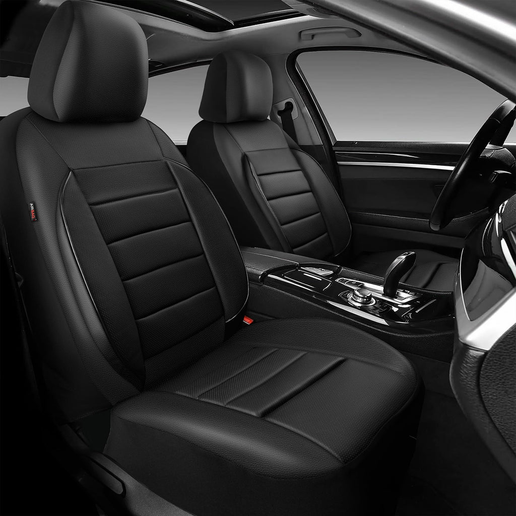 Leather Seat Covers Full Set Water Resistant 3D Foam Back Support 5 Seat Covers C336