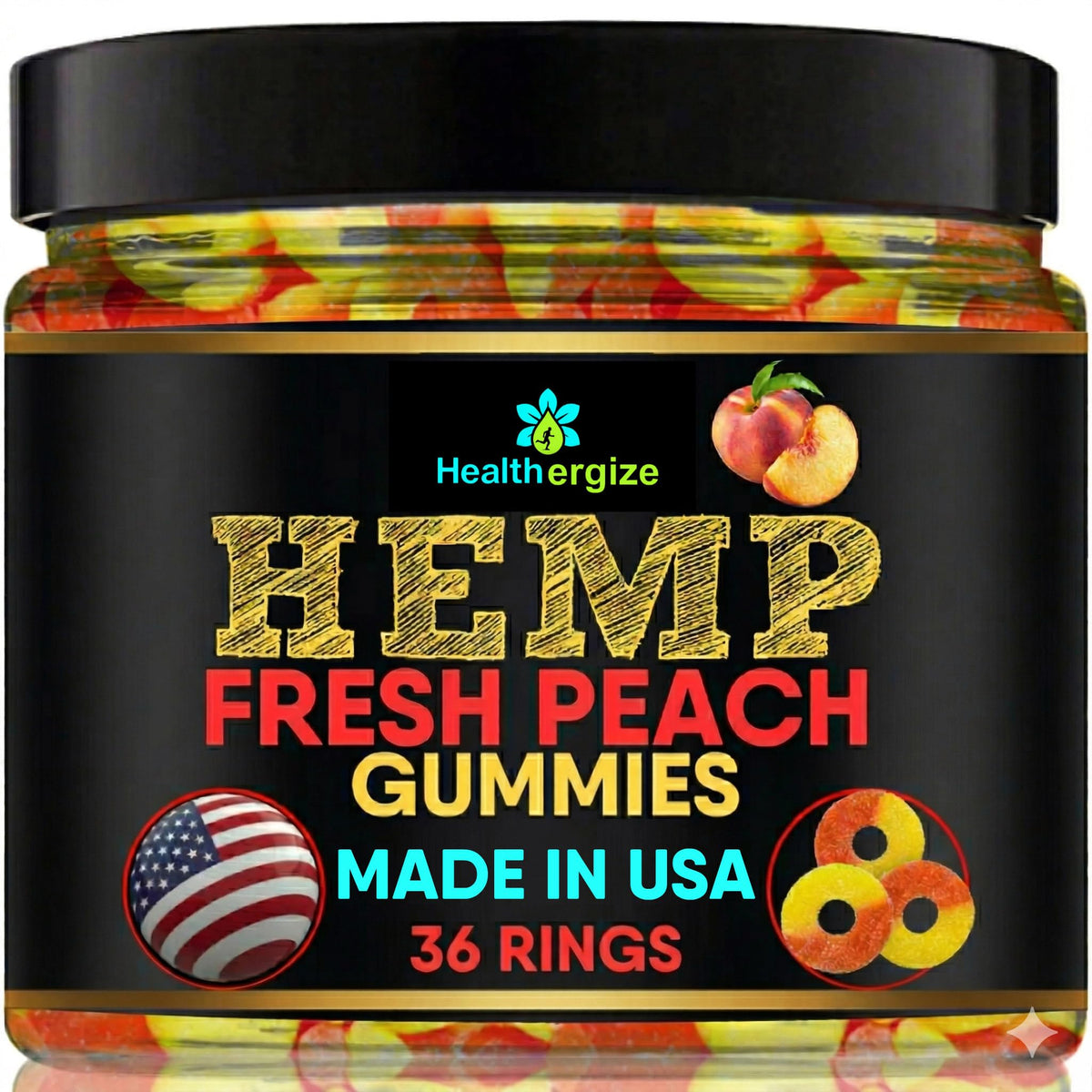 Hemp Gummies Peach Rings C80002