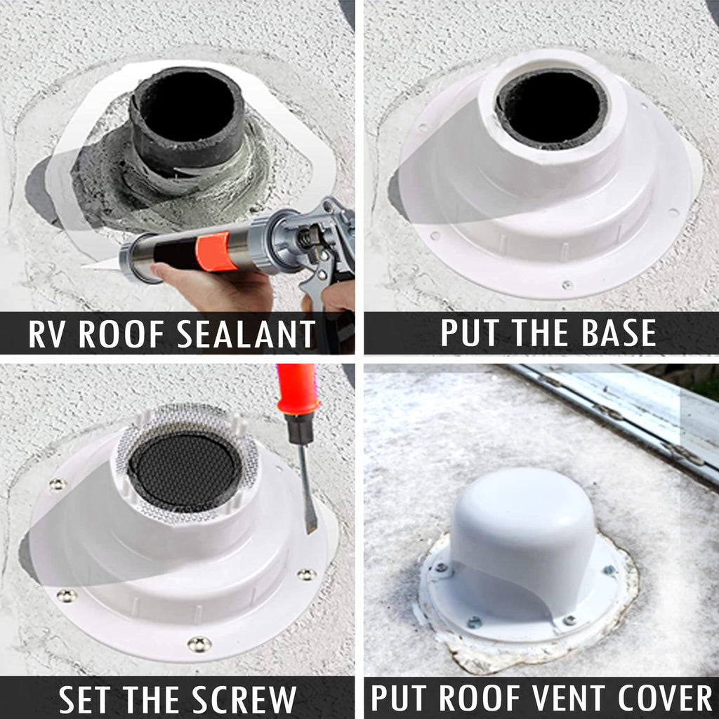 White RV Roof Vent Cover D831093