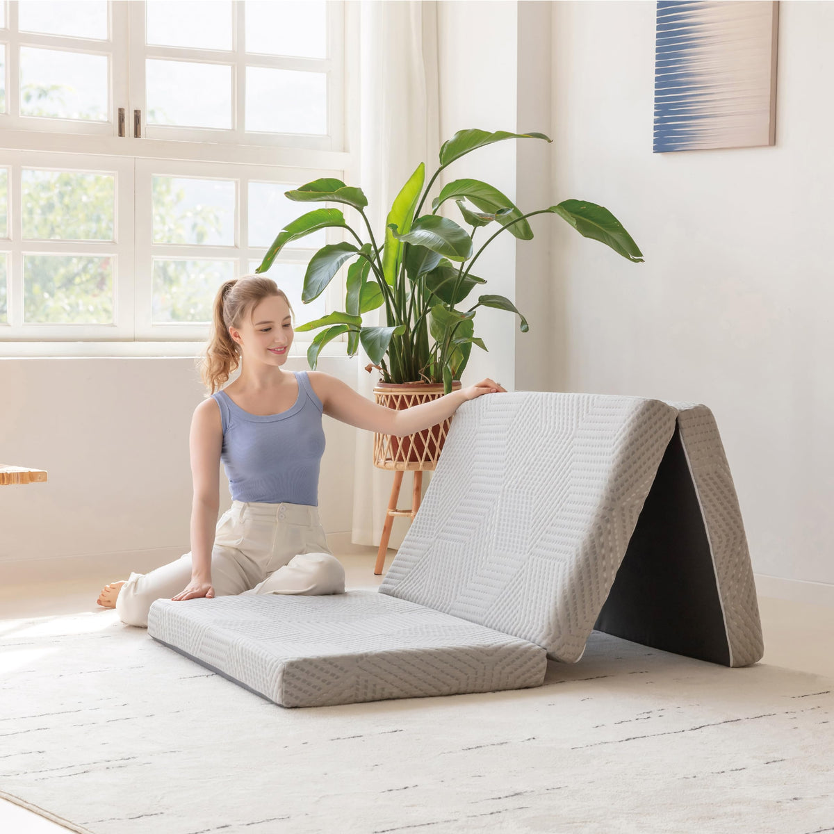 4 Inch Gel Memory Foam Trifold Mattress T306
