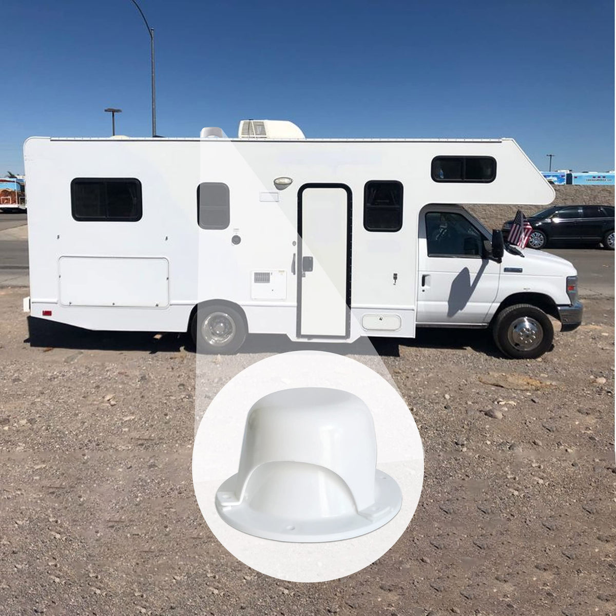 White RV Roof Vent Cover D831093