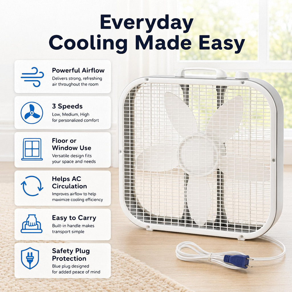 20 Inch 3-Speed Box Fan I141906
