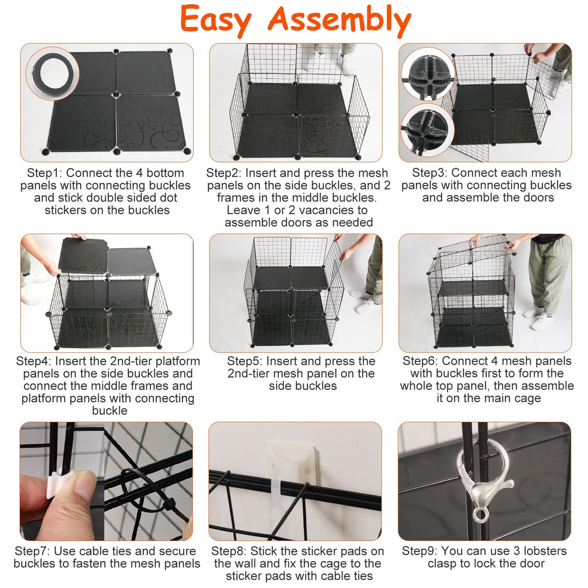 Black 2-Tier Cat Cage V235760