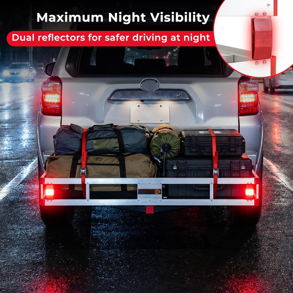 Aluminum Hitch Mount Cargo Carrier with 9" Side Rails, 500 lbs Capacity J496