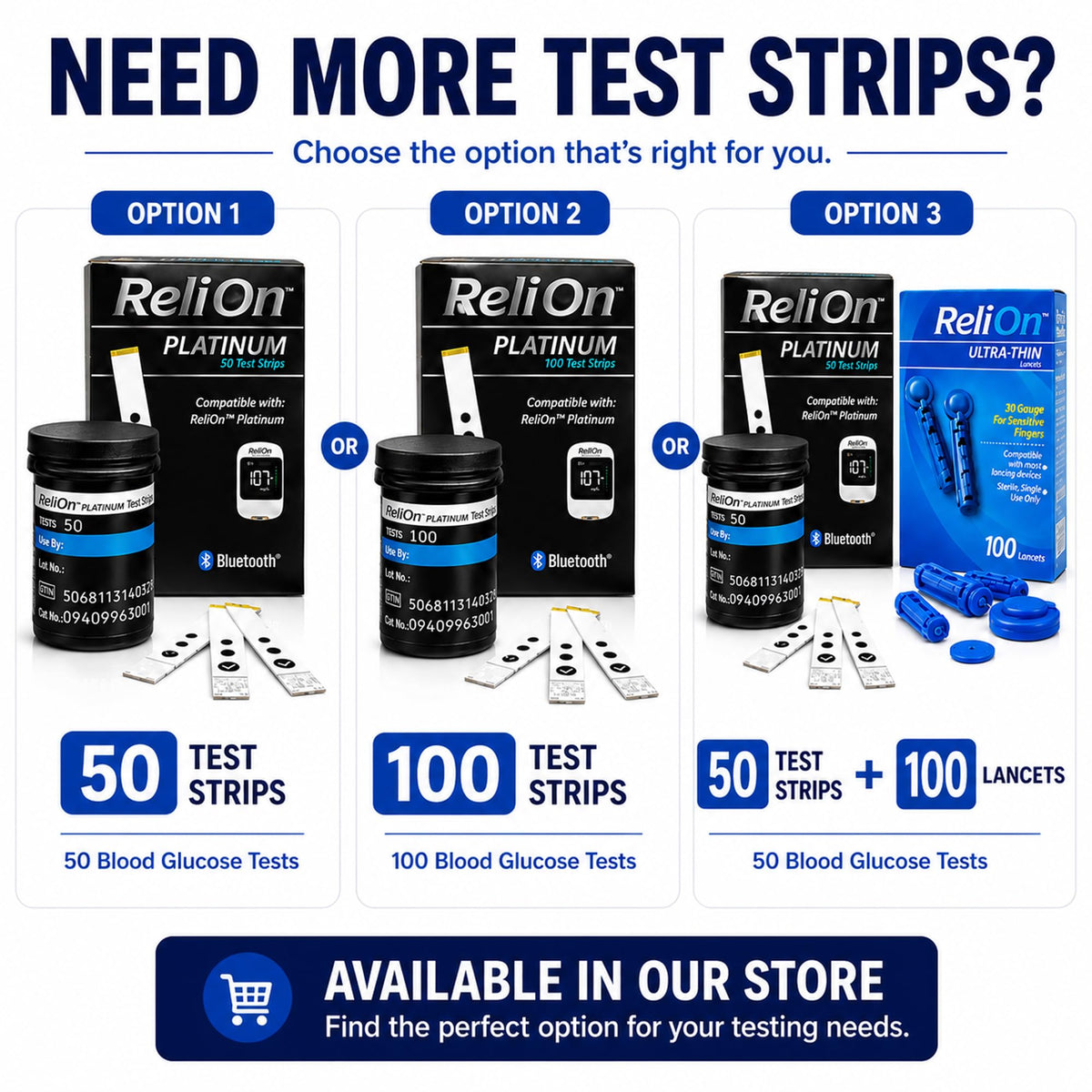 Test Strips 50 count + Lancets for Glucose Monitor Kit R5614