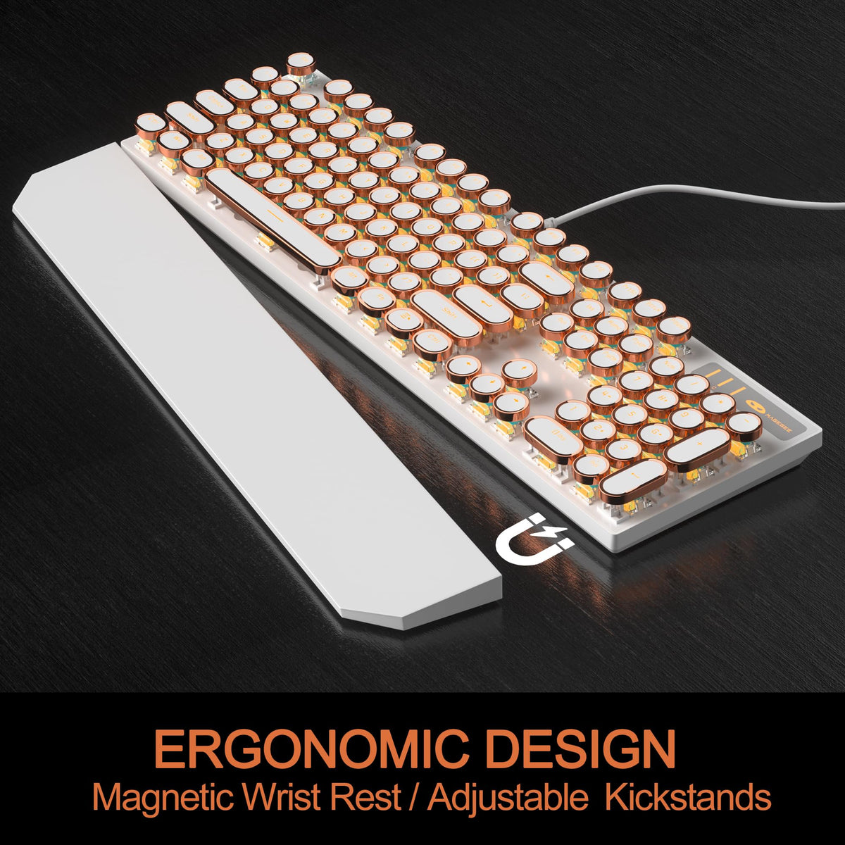 Wired Mechanical Gaming Keyboard with Magnetic Wrist Rest R714857