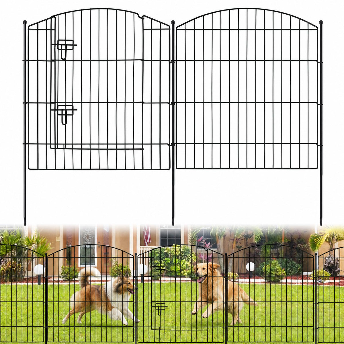 10 Panel No Dig Garden Fence with Gate B227307
