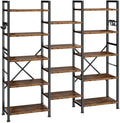 5 Tier Wide Bookshelf with 6 Hooks A836
