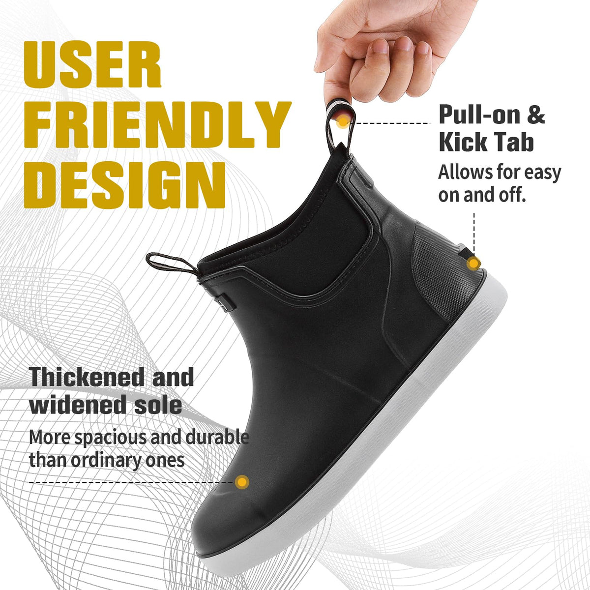 Waterproof Non-Slip Ankle Deck Boots D77633
