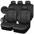 Leather Seat Covers Full Set Water Resistant 3D Foam Back Support 5 Seat Covers C336