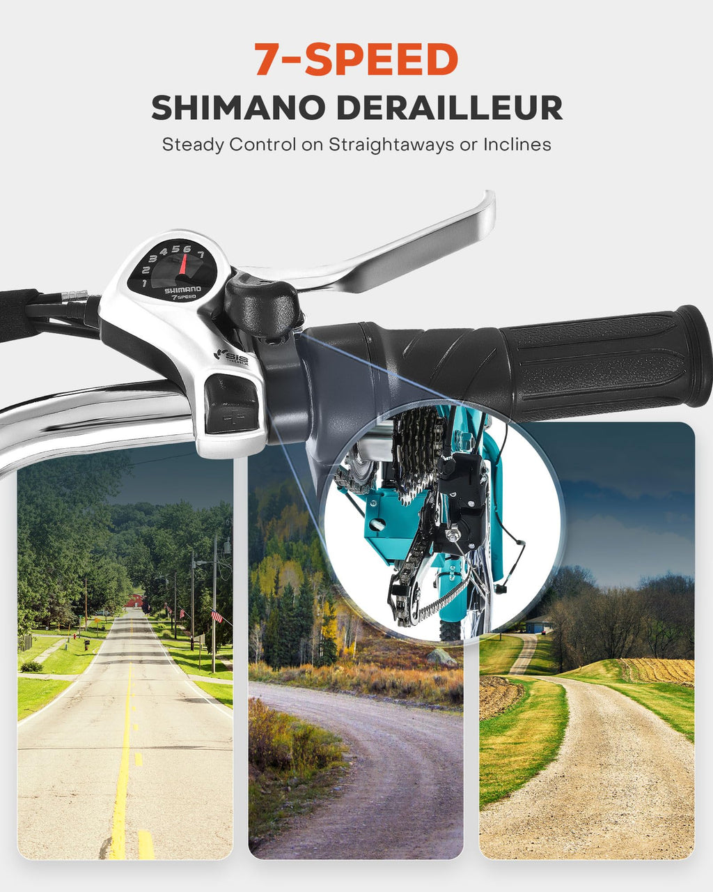 26 in 7 Speed Electric Trike with 36V 13Ah Battery G10526