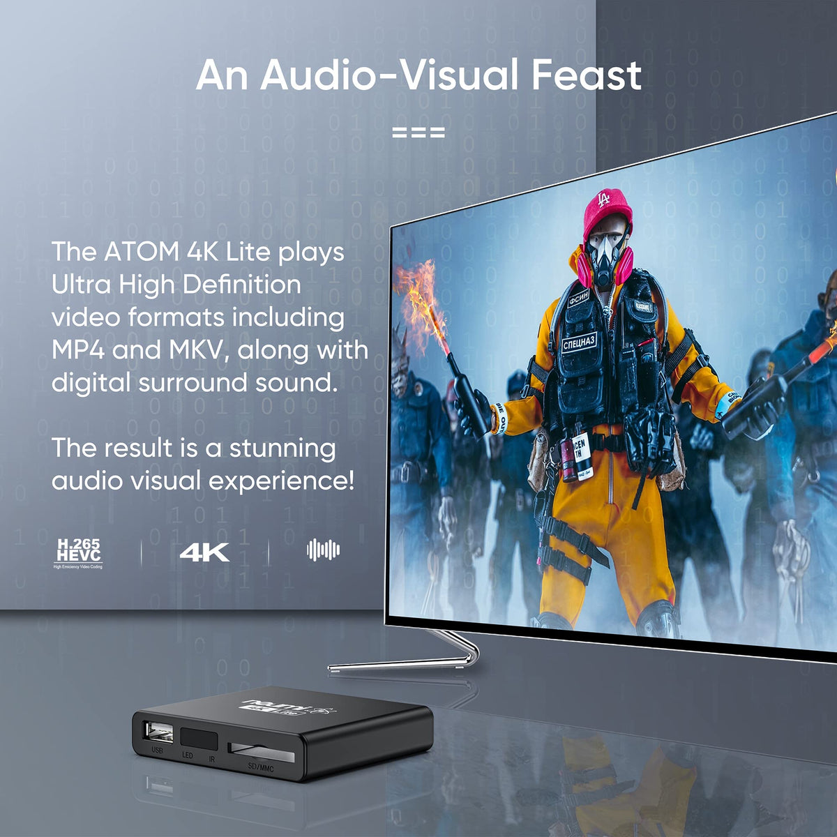 4K Media Player for USB Drives and SD Cards F329