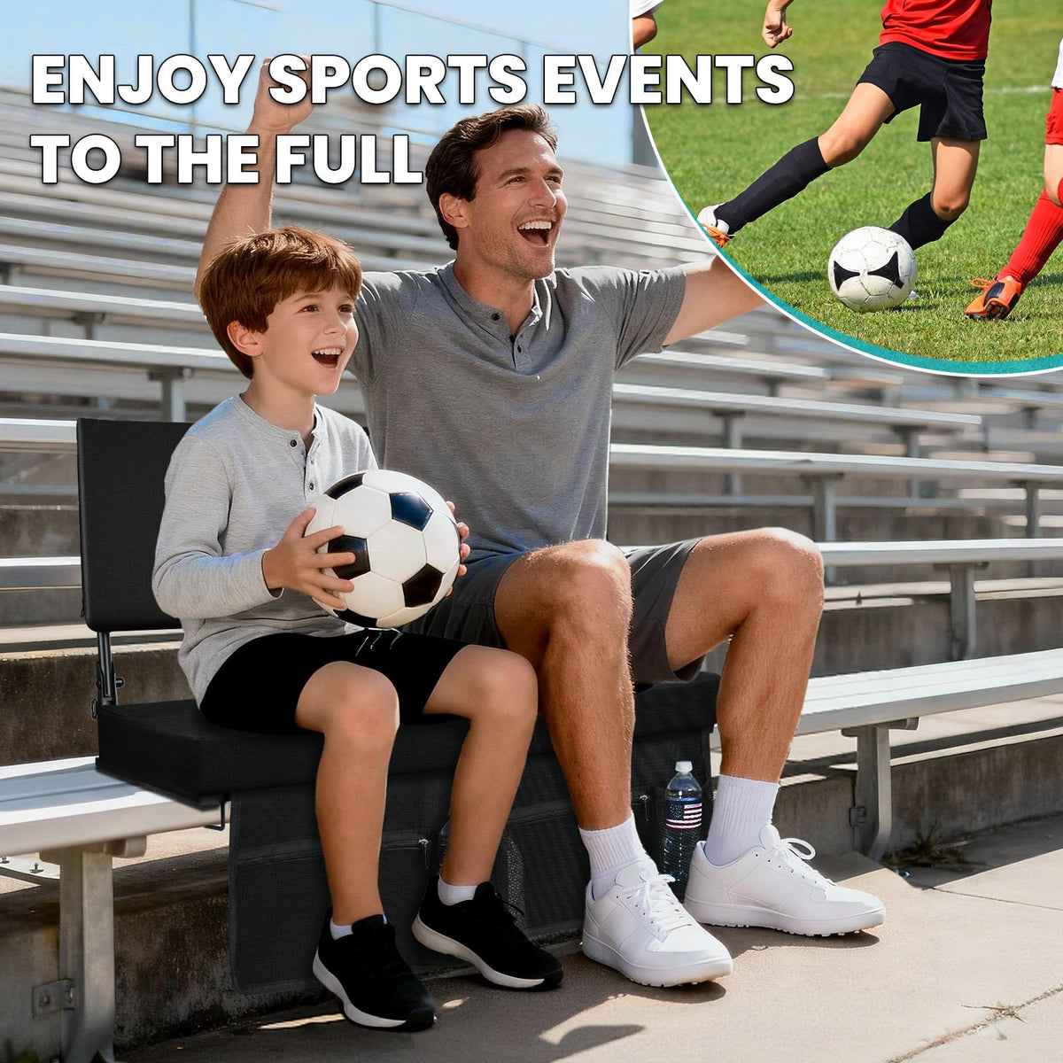 Foldable Padded Stadium Seats with Back Support H2720