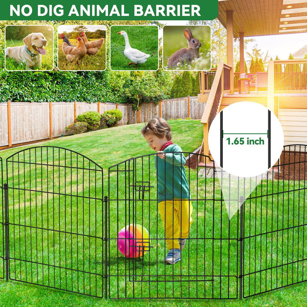 10 Panel No Dig Garden Fence with Gate B227307