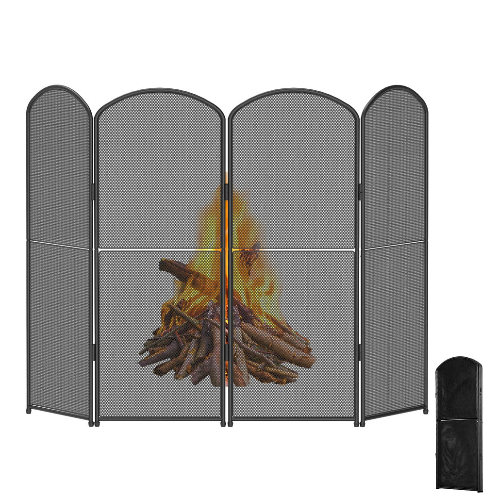 Foldable Wrought Iron Fireplace Screen D7730
